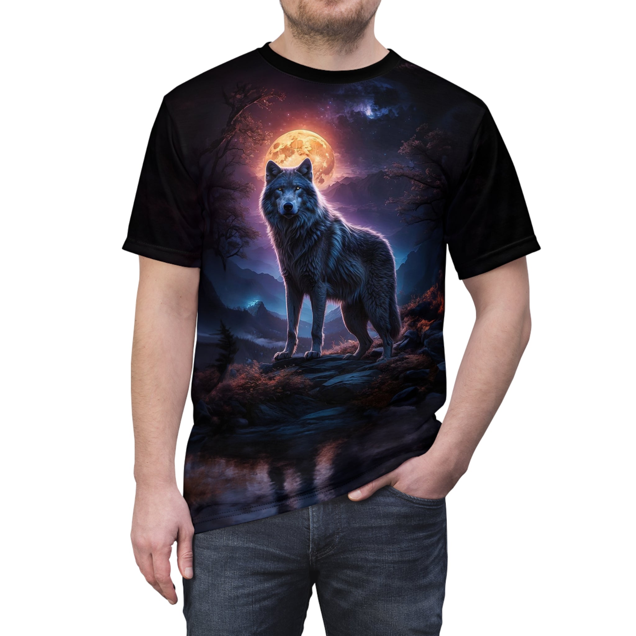 VNBNT Wolf shirt for men women Cut & Sew Tee (AOP)